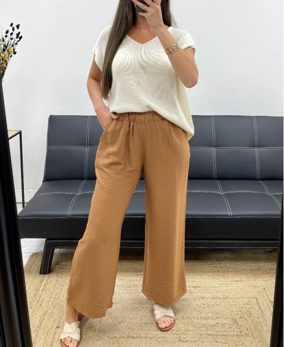 Pantalon fluide Camel