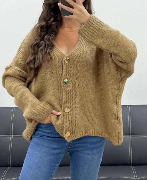 Gilet oversize Camel